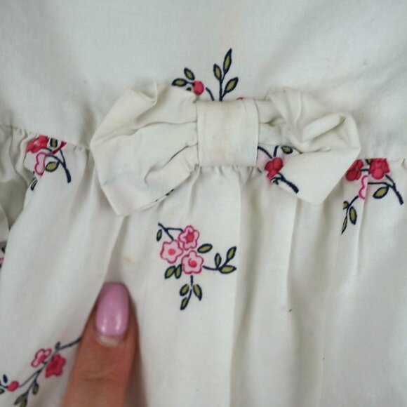 Janie and Jack Toddler Floral Dress 18–24 Months White Pink Ruffle Bow Cotton - Picture 2 of 6